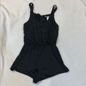Victoria's Secret satin sleep romper - black